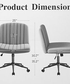 Shahoo Criss Cross Armless Swivel Chair with Wheels for Home Office 2