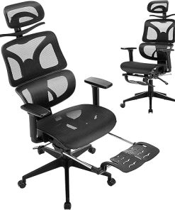 VECELO Ergonomic High Back Mesh Office Chair with Footrest and Lumbar Support