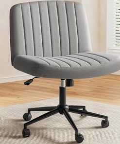 Shahoo Criss Cross Armless Swivel Chair with Wheels for Home Office