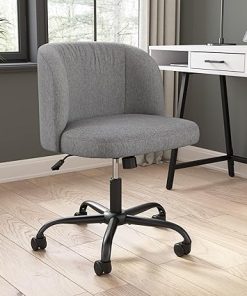 Armless Desk Chair for Home Office Adjustable Seating with Wheels